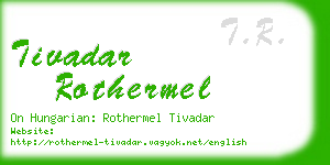 tivadar rothermel business card